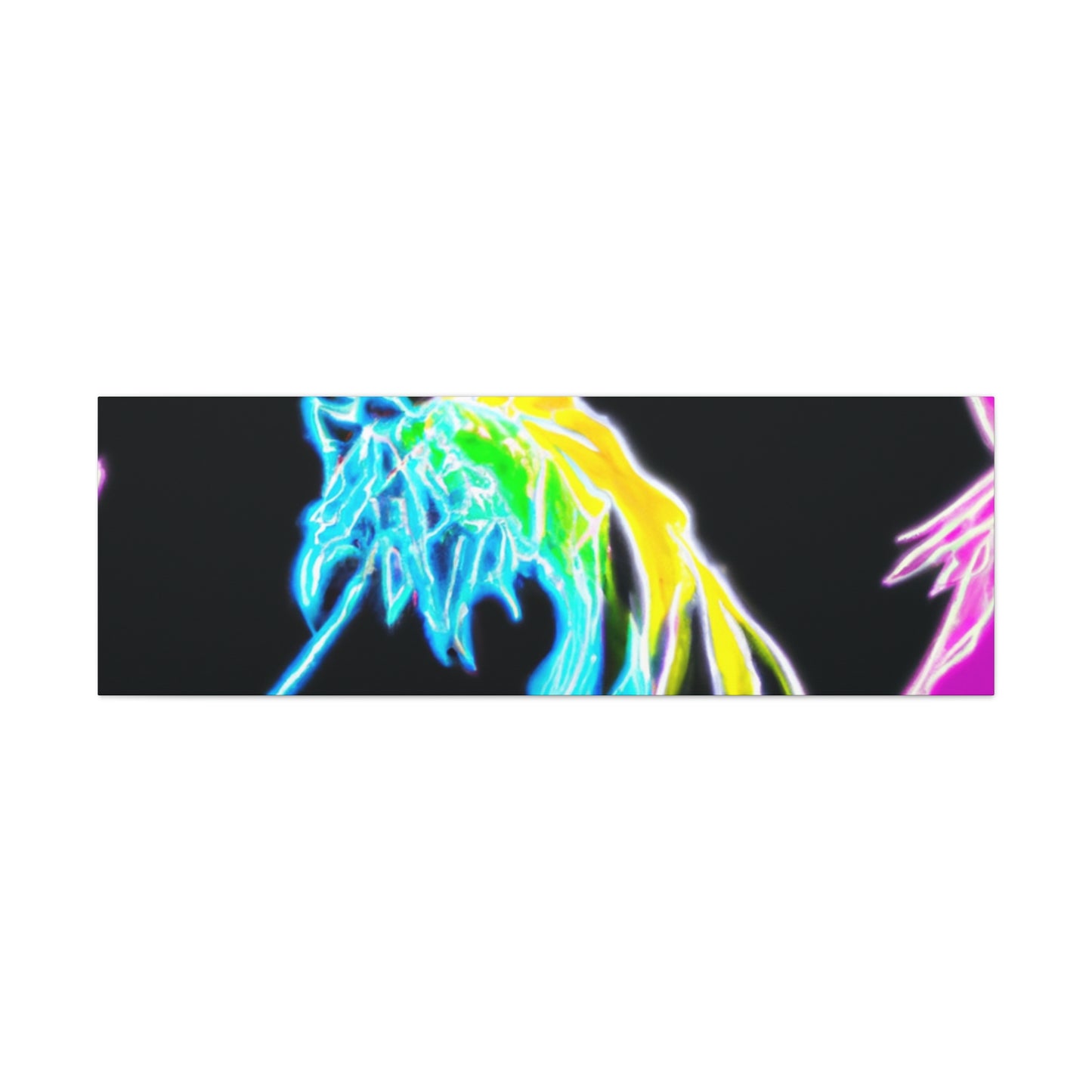 "The Glowing Rainbow Herd" NEON Unicorns Art Canvas