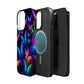 "Vibrant Neon Flutter" Neon Butterflies Premium Art Magsafe Magnet Tough IPhone 13 14 15 Pro Plus Max and Mini in Matte and Glossy Phone cases