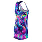 "Lighted Fantasia" Neon Unicorns Racerback Dress