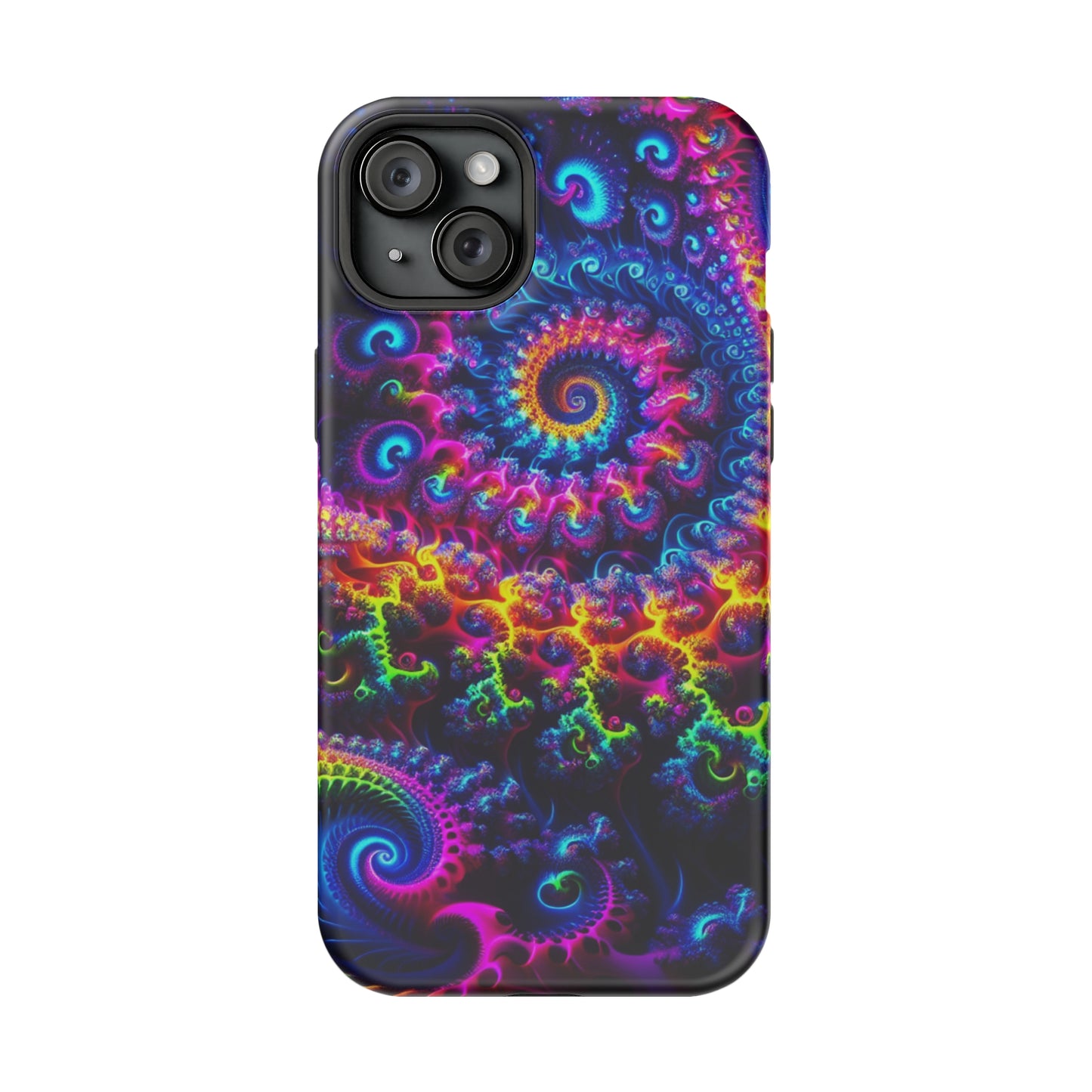 Twilight Infinyscape Neon Trippy Infinity Patterns Premium Art Magsafe Magnet Tough IPhone 13 14 15 Pro Plus Max and Mini in Matte and Glossy Phone cases