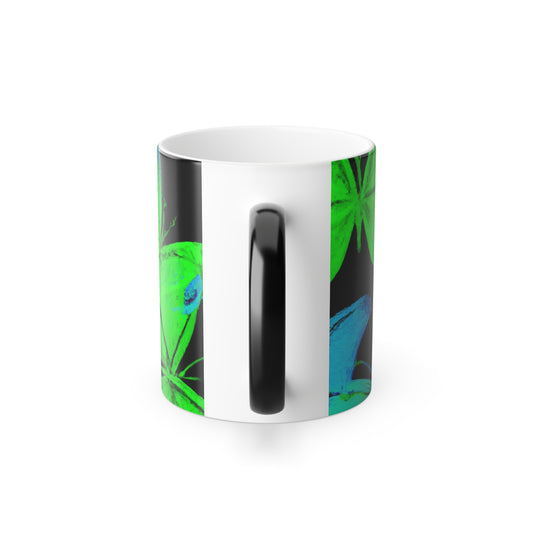 "Neon Nectar of Glowing Butterflies" Neon Butterflies 11oz Color Morphing Mug