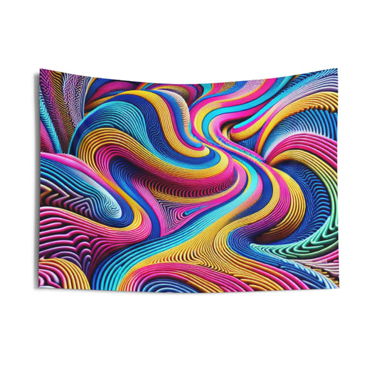 Vortex of Vibrancy Infinity Patterns Art Tapestry