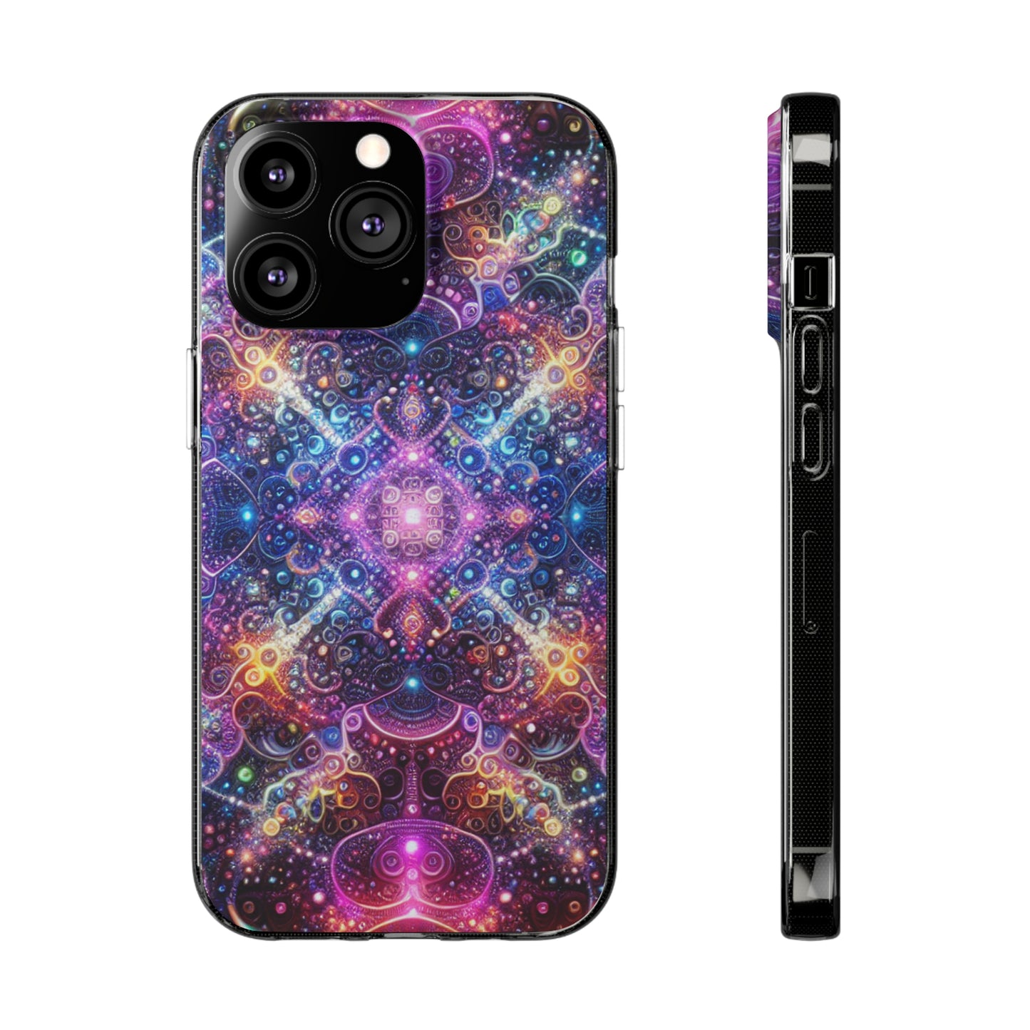 Neon Infinity Maze. Infinity Patterns Art Polycarbonate Phone Case