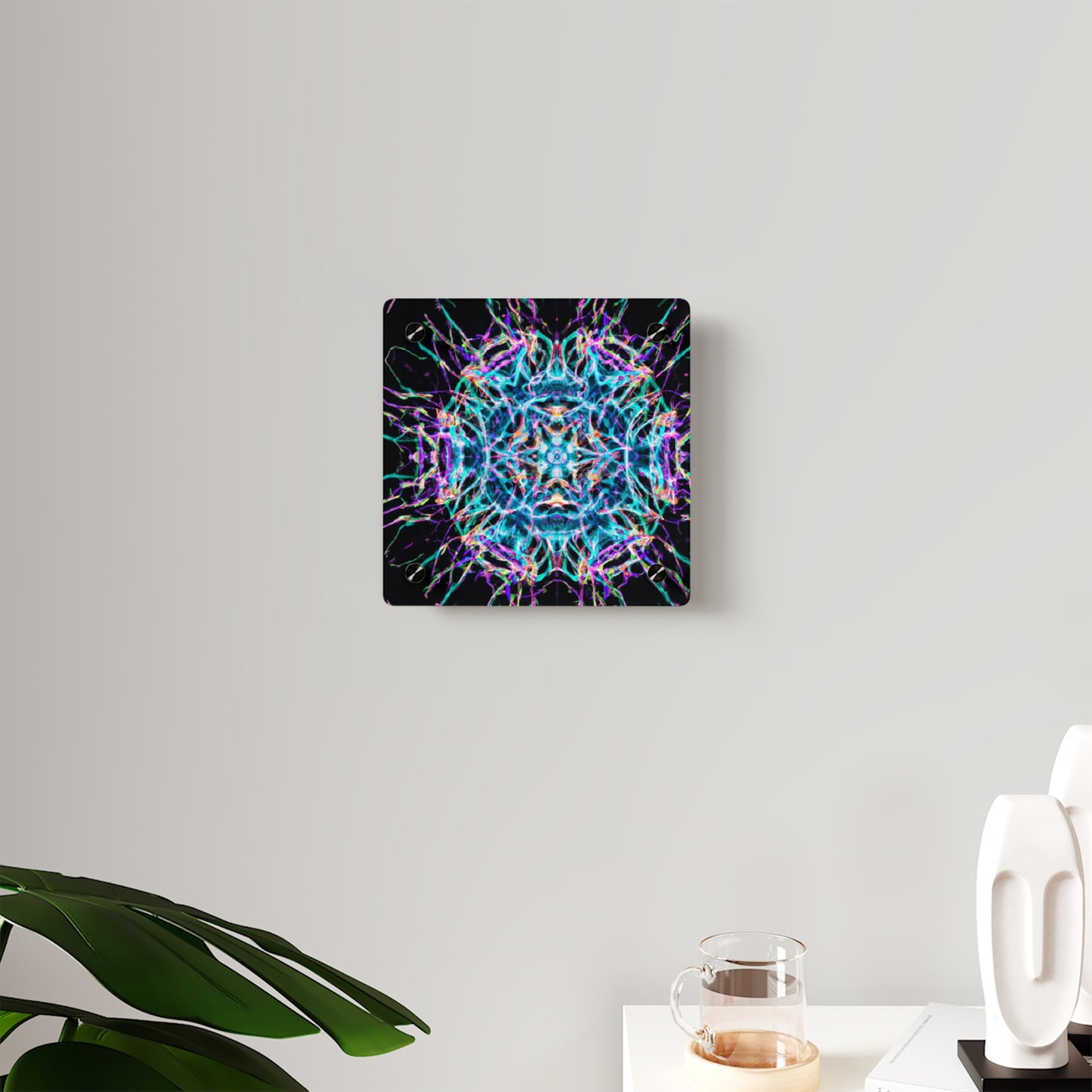 Neon Infinity Vibes. Trippy Infinity Patterns Acrylic Art Panel