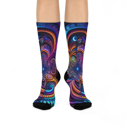 "Infinite Radiance" Trippy Cushioned Crew Socks