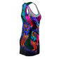 Neon Nocturne. Neon Owls Racerback Dress