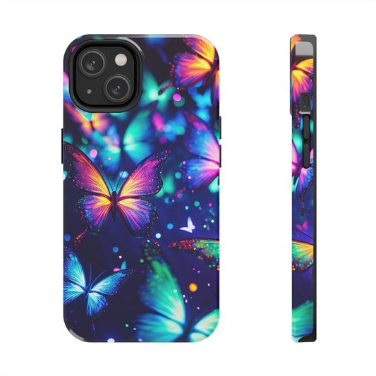 Neon Flutterings. NEON Butterflies Tough Phone Case Iphone 6 7 8 9 10 11 12 13 14 SE X XR XS Pro Max Mini Plus