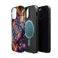 Cosmic Chromatic Mirage. Neon Trippy Infinity Patterns Premium Art Magsafe Magnet Tough IPhone 13 14 15 Pro Plus Max and Mini in Matte and Glossy Phone cases
