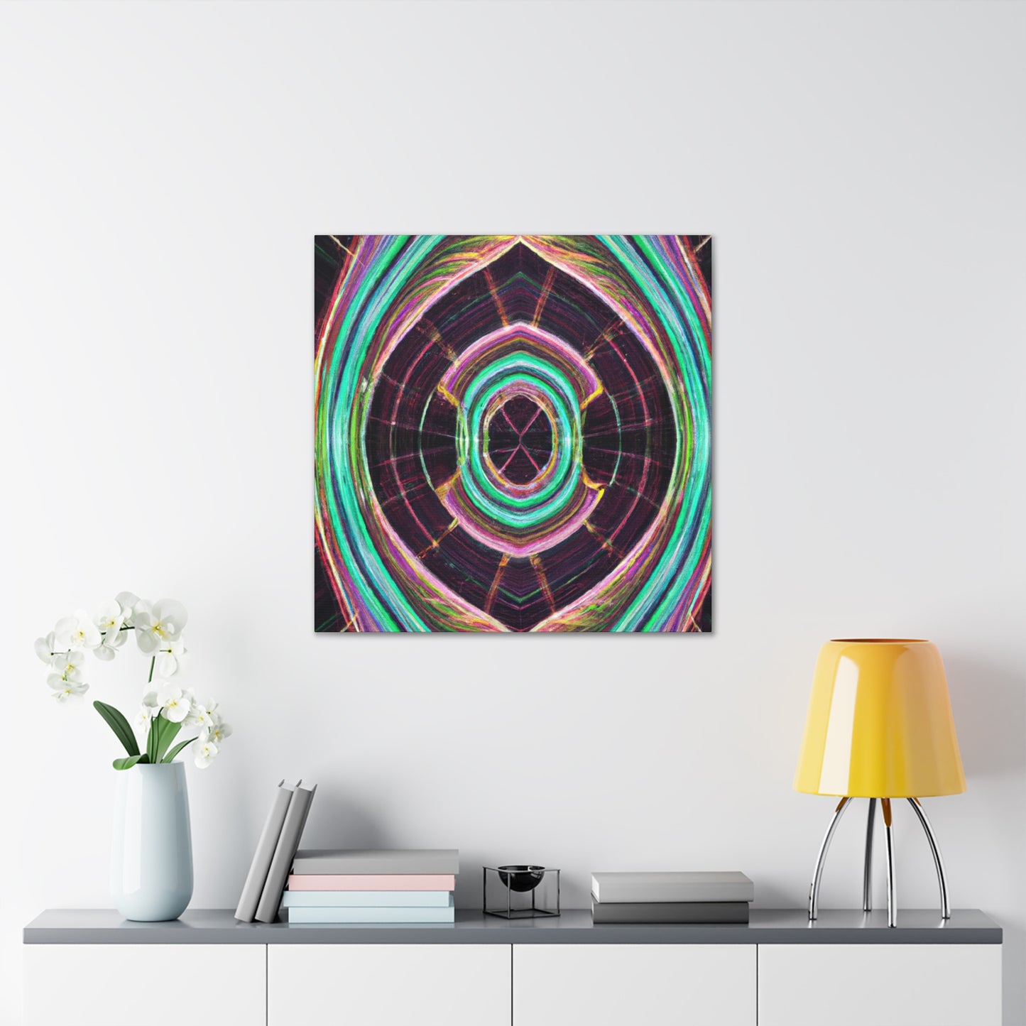 Electric Cosmic Confetti. Trippy Infinity Patterns Art Canvas
