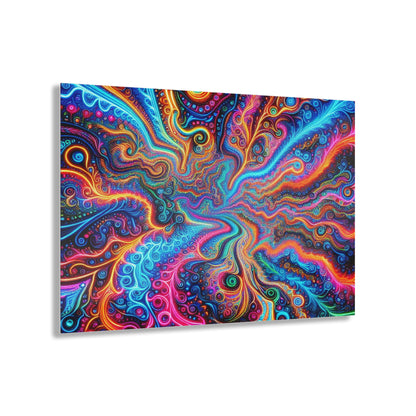 Vivacious Vortex of Neon Infinity. Trippy infity Pattern 1/4" Glossy Acrylic Art