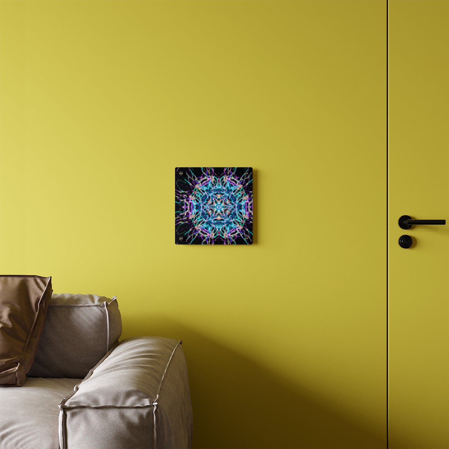 Neon Infinity Vibes. Trippy Infinity Patterns Acrylic Art Panel