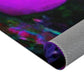 Vibrant Neon Fantasia. Butterflies & Mushrooms Area Rug