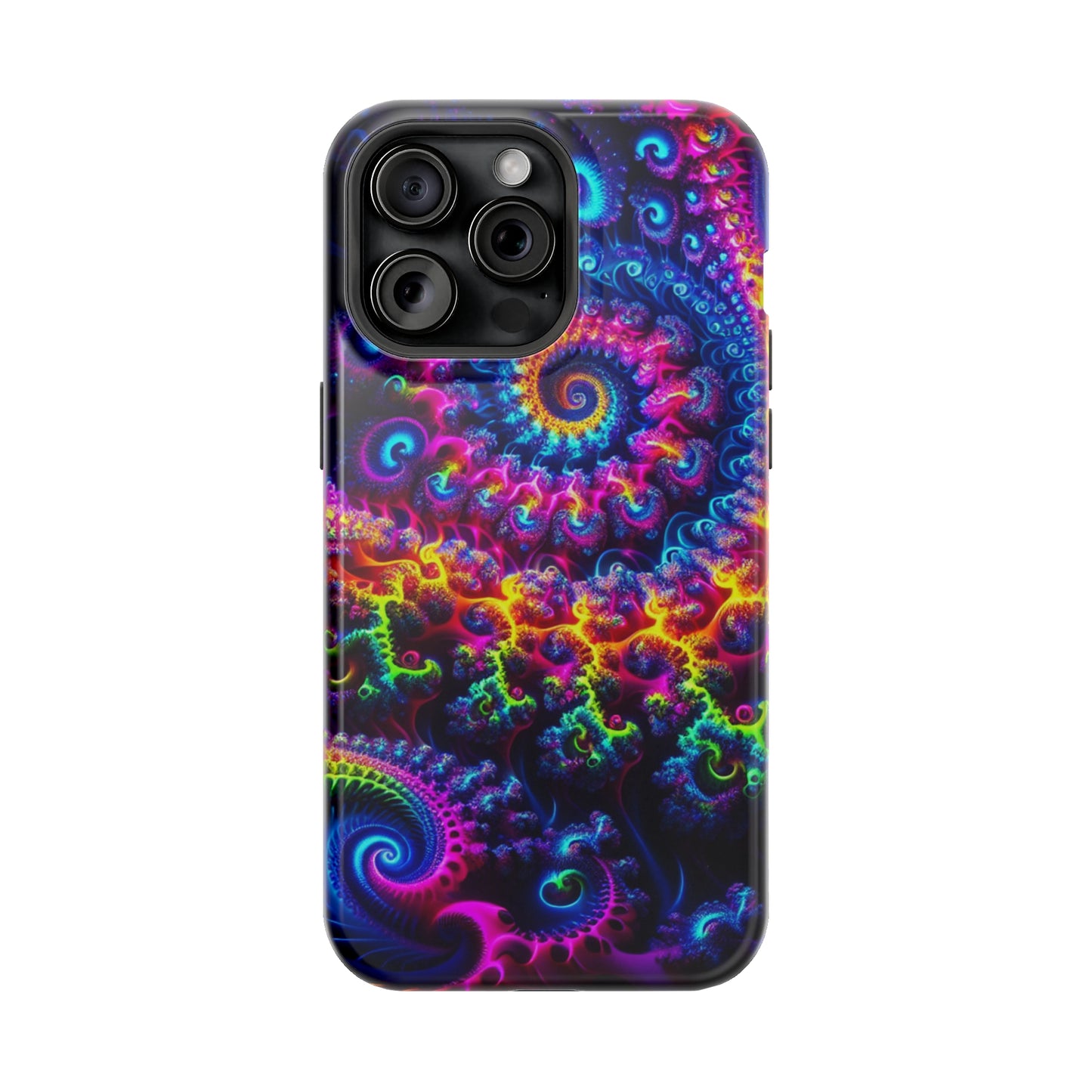 Twilight Infinyscape Neon Trippy Infinity Patterns Premium Art Magsafe Magnet Tough IPhone 13 14 15 Pro Plus Max and Mini in Matte and Glossy Phone cases