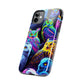 'Flock of Electric Flamses' NEON Owls Tough Phone Case