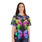 'Fanciful Flutterings' Neon Butterflies Womans Jersey