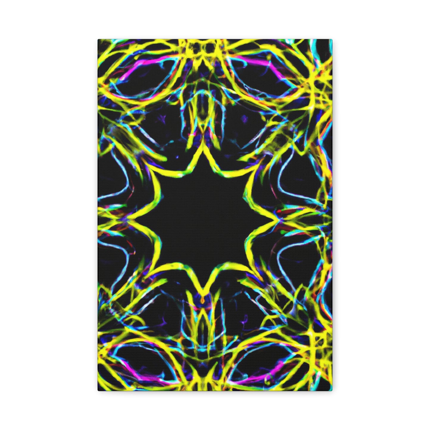 Vivid Neon Dreams of Infinity. Trippy Infinity Patterns Art Canvas