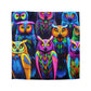 Diego de la Cruz. - NEON Owls Microfiber Duvet Cover