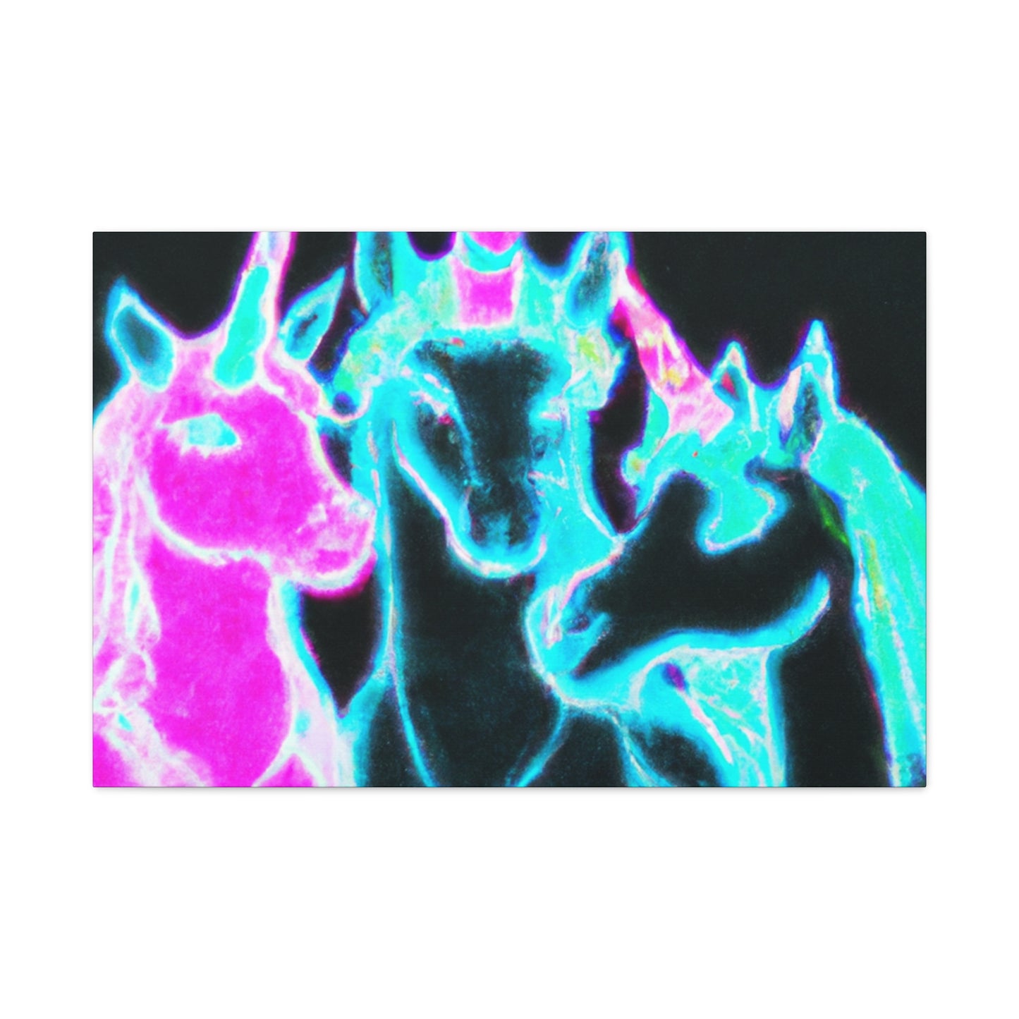 "Neon Magic: The Rainbow of Unicorns". NEON Unicorns Art Canvas