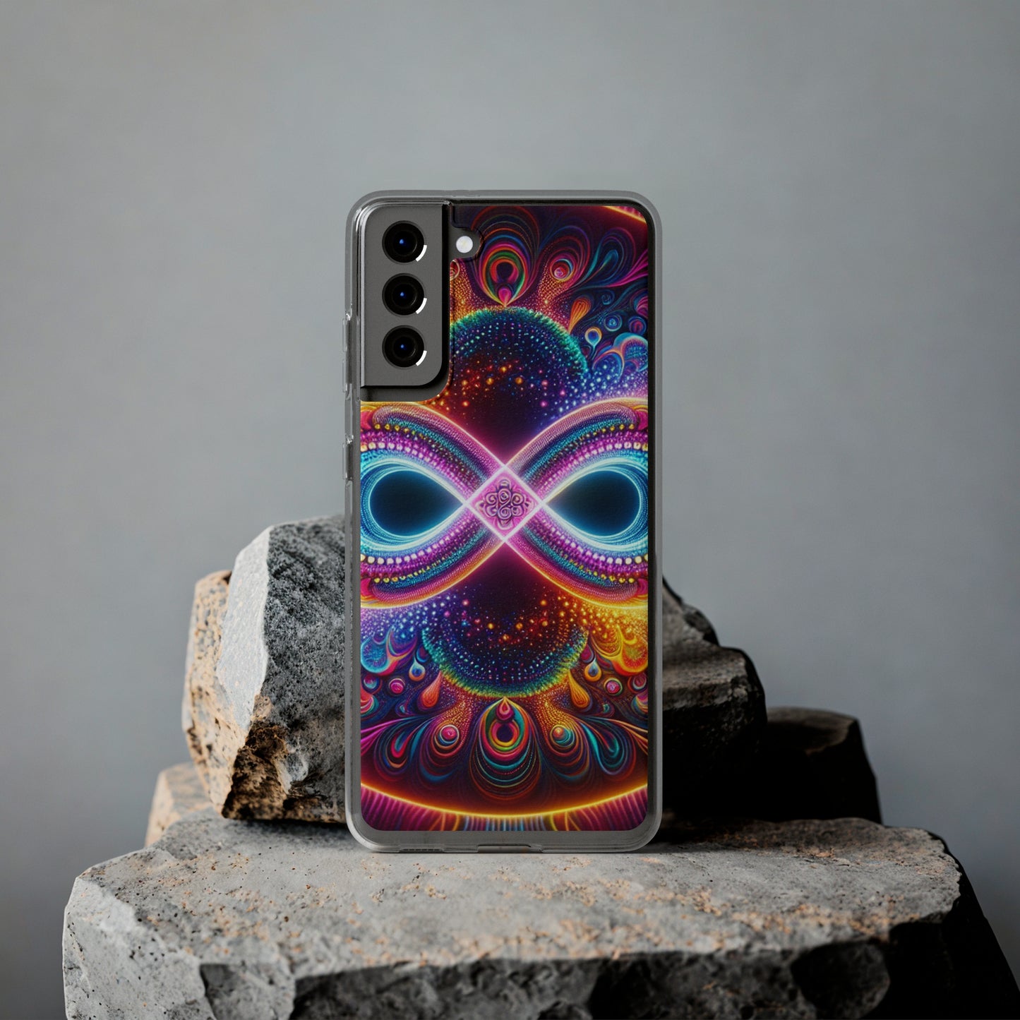 "Neon Psychedelic Infinity" Infinity Patterns Art Polycarbonate Phone Case
