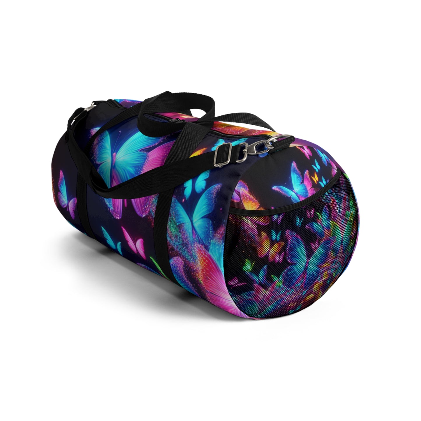 Glimmering Rainbow of Butterflies - Neon Butterflies Duffle Bag