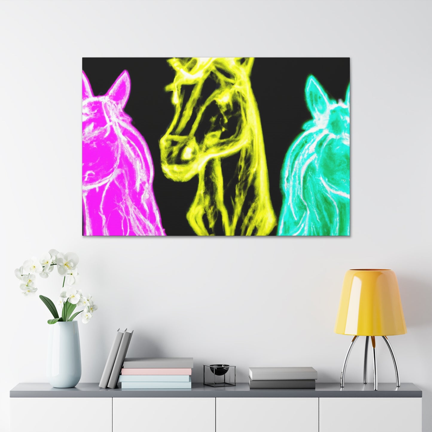 "Neon Unicorn Glow" NEON Unicorns Art Canvas
