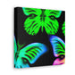 "Neon Dreamweavers". Neon Butterflies  Art Canvas