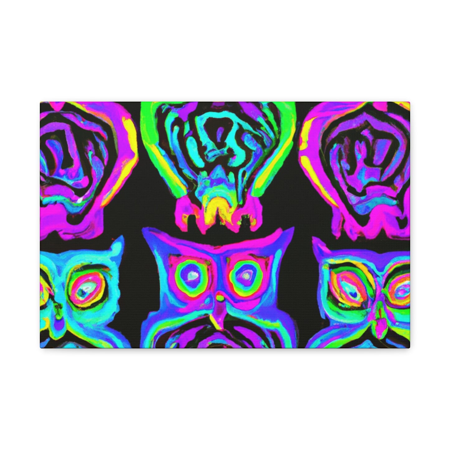 Neon Night Owls. NEON Owls Art Canvas