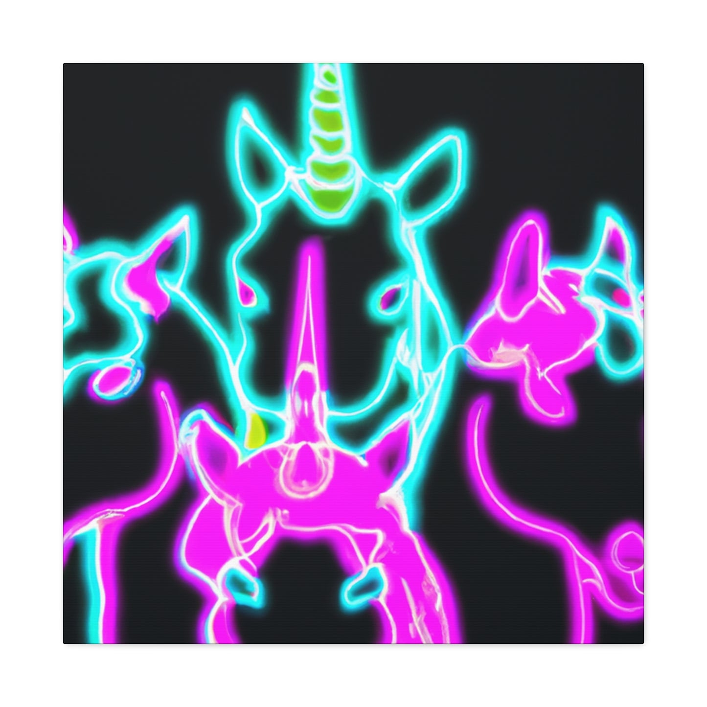 Neon Unicorns Galore! NEON Unicorns Art Canvas