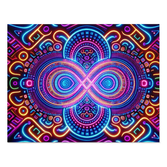 Neon Infinifinity - Neon Trippy Infinity Patterns Puzzle 30, 110, 252, and 1000 Pieces
