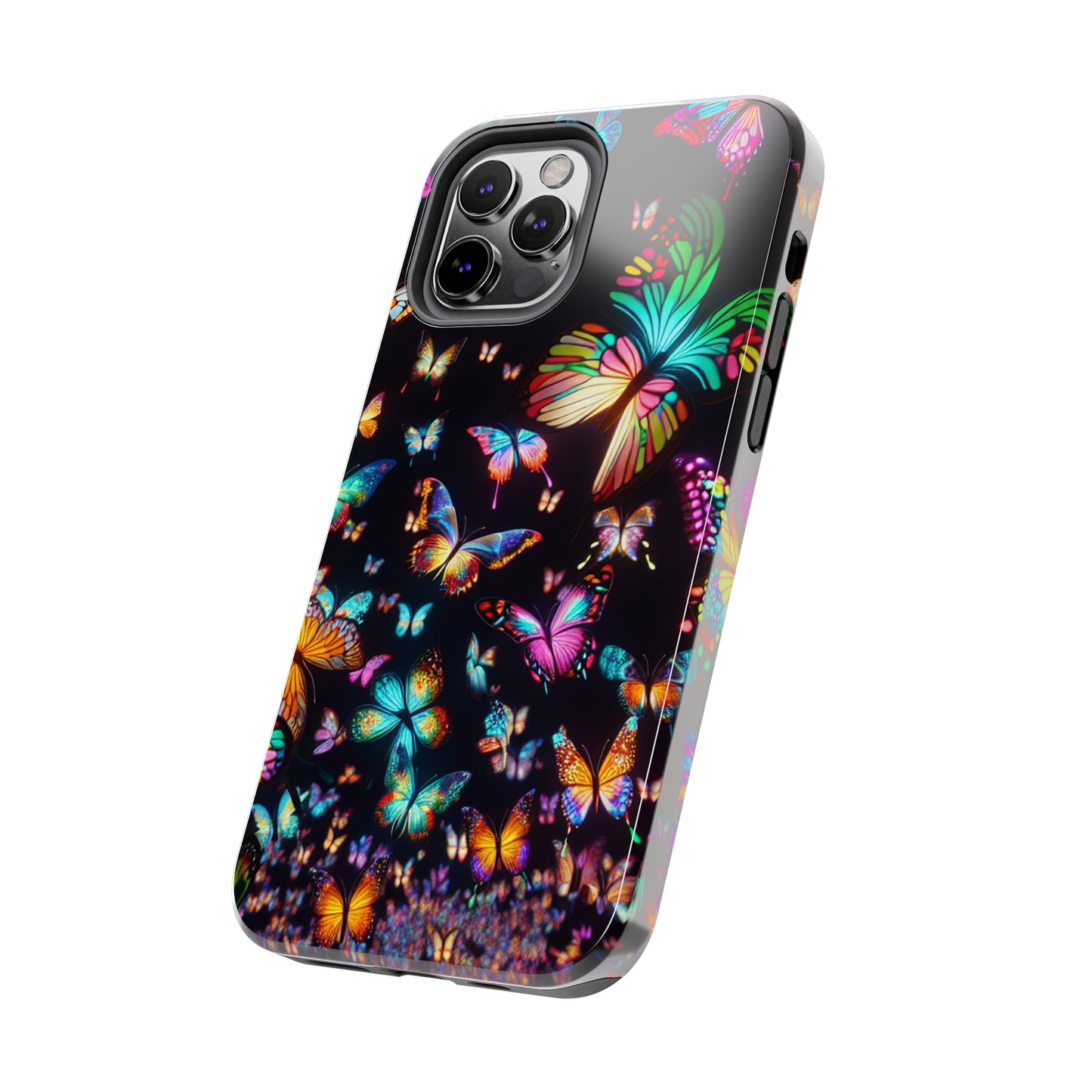 Neon Butterflies Dance NEON Butterflies Tough Phone Case Iphone 6 7 8 9 10 11 12 13 14 SE X XR XS Pro Max Mini Plus