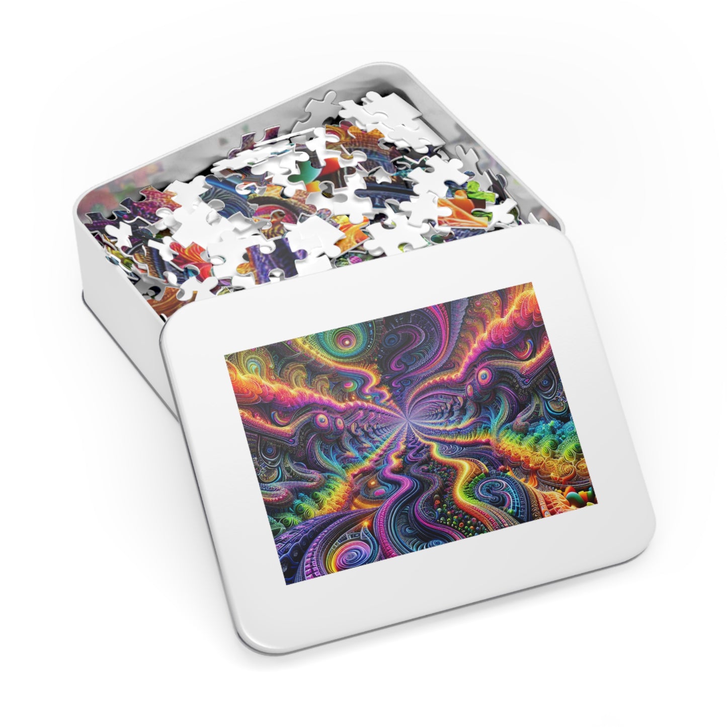 VibNeoInfinity. - Neon Trippy Infinity Patterns Puzzle 30, 110, 252, and 1000 Pieces