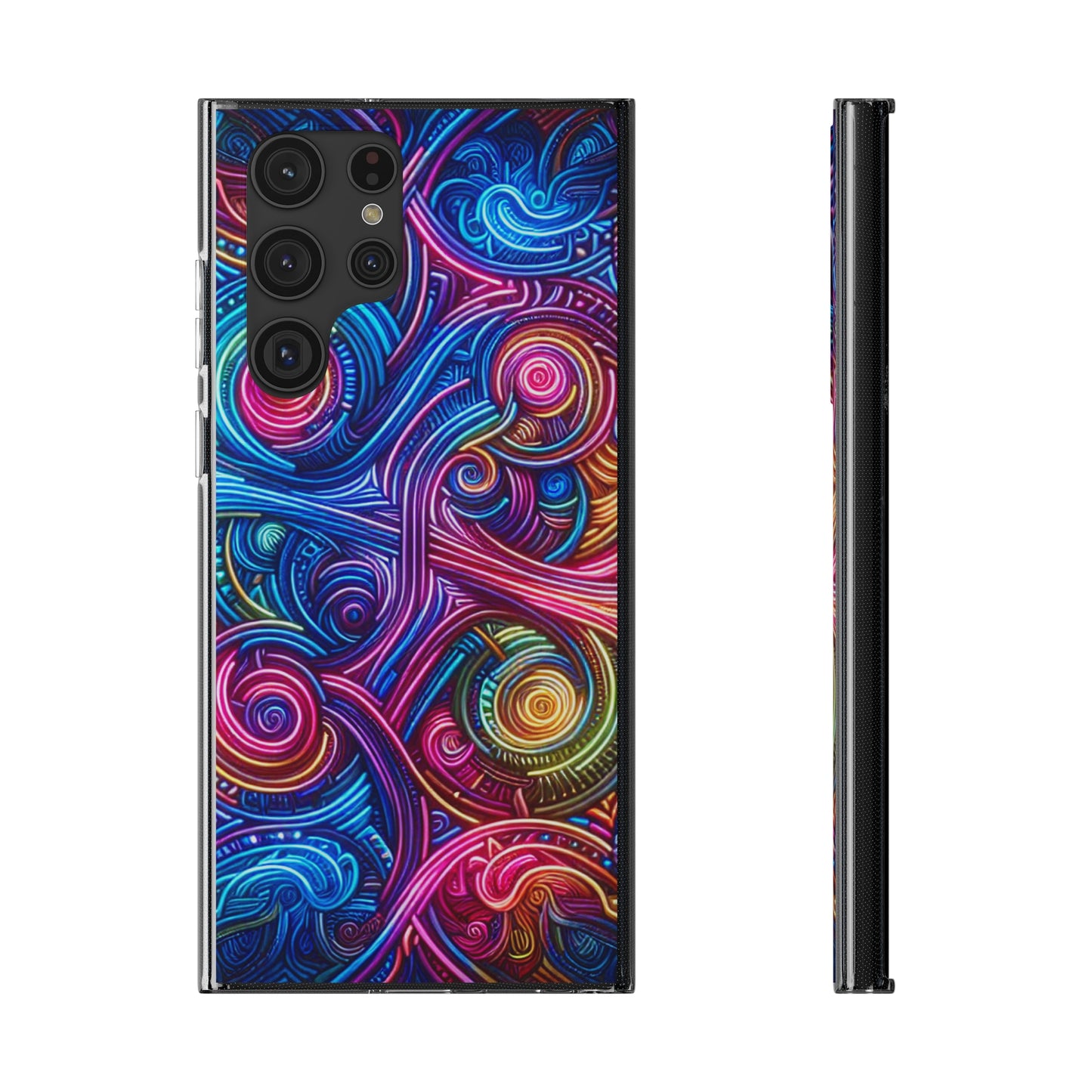 Vibrant Trippy Neon Infinity Ripples. Infinity Patterns Art Polycarbonate Phone Case Samsung Galaxy s21 s22 Google Pixel 6 Iphone 11 12 13 14 Pro Max Mini Plus