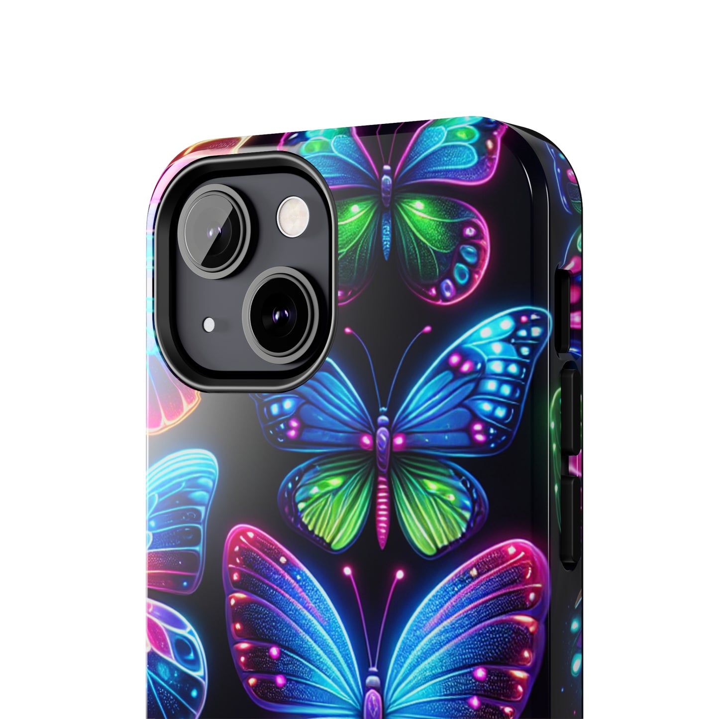 "Dance of the Neon Butterflies" NEON Butterflies Tough Phone Case Iphone 6 7 8 9 10 11 12 13 14 SE X XR XS Pro Max Mini Plus