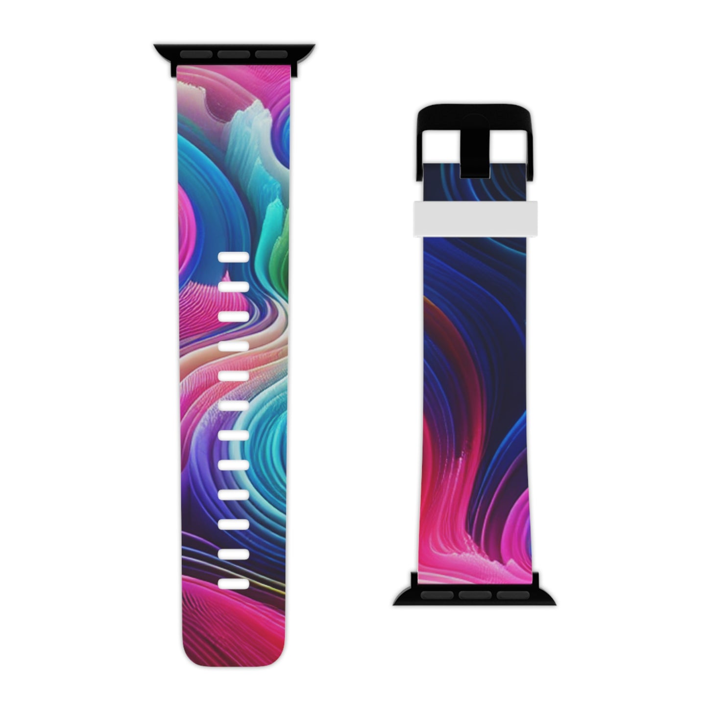 Neon Splatterscape. - Trippy Infinity Patterns Iwatch Band