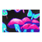 "Vibrant Neon Butterfly Fantasia" Butterflies & Mushrooms Area Rug