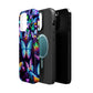 "Neon Butterflies in the Night Sky" Neon Butterflies Premium Art Magsafe Magnet Tough IPhone 13 14 15 Pro Plus Max and Mini in Matte and Glossy Phone cases