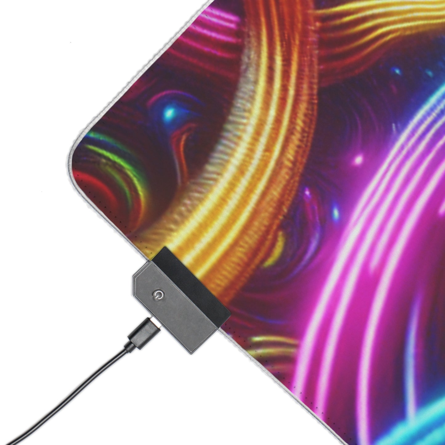 Vivid Technicolor Dreamscape. NEON Infinity Patterns Art LED Mousepad