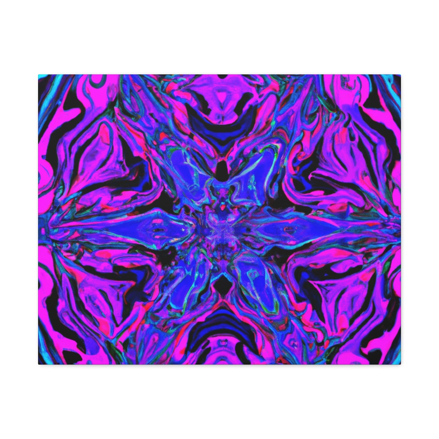 Vivid Trancendent Neon Dimensions. Trippy Infinity Patterns Art Canvas