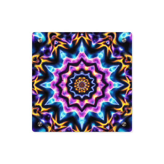 Interdimensional Spectrum Splatter Trippy Infinity Patterns Acrylic Art Panel