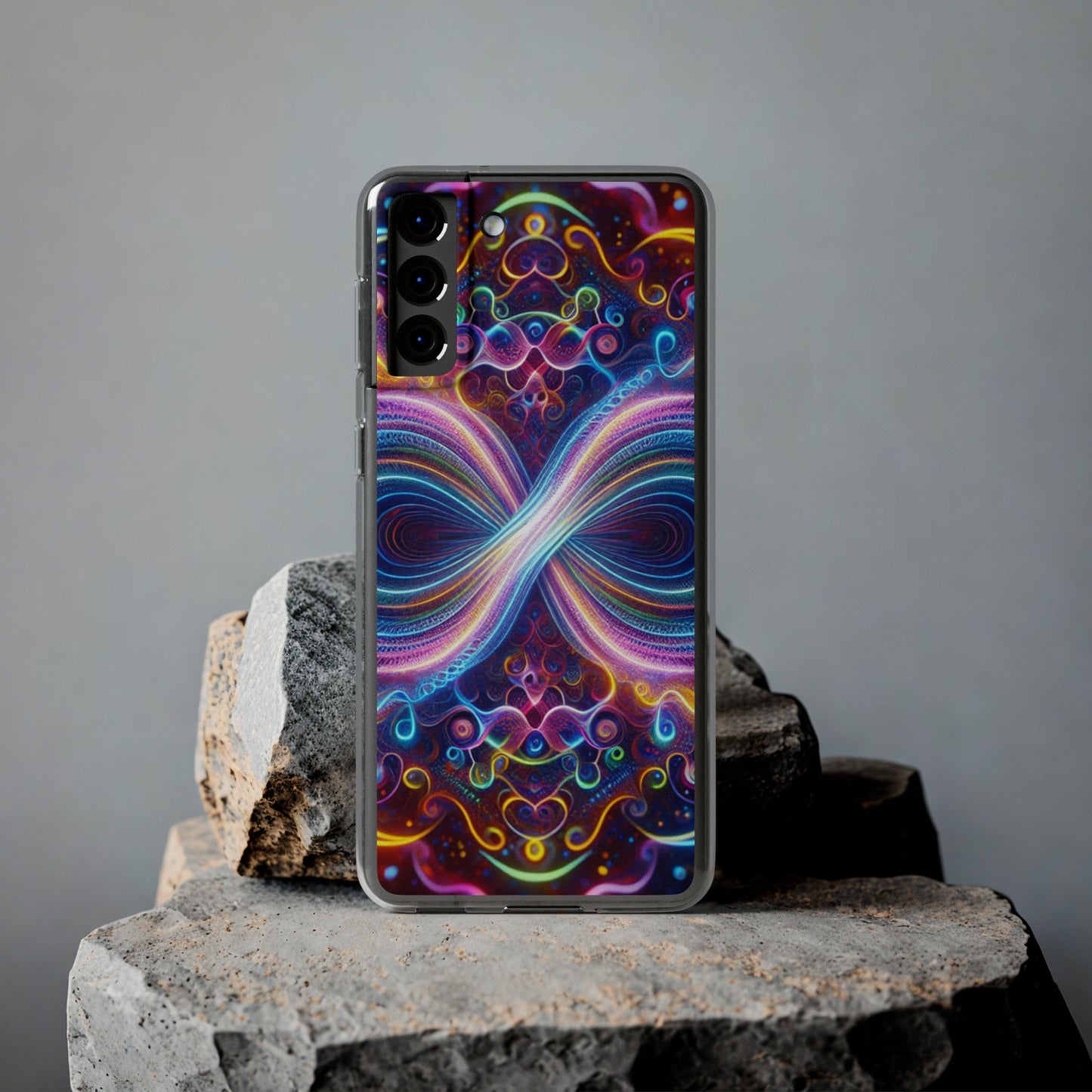 "Neon Infinity Bliss" Infinity Patterns Art Polycarbonate Phone Case