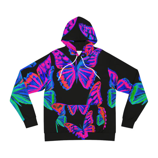 Neon Flutterby Frenzy - Butterflies AOP Hoodie