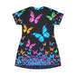 Neon Nimbulance Neon Butterflies Womans T Shirt Dress