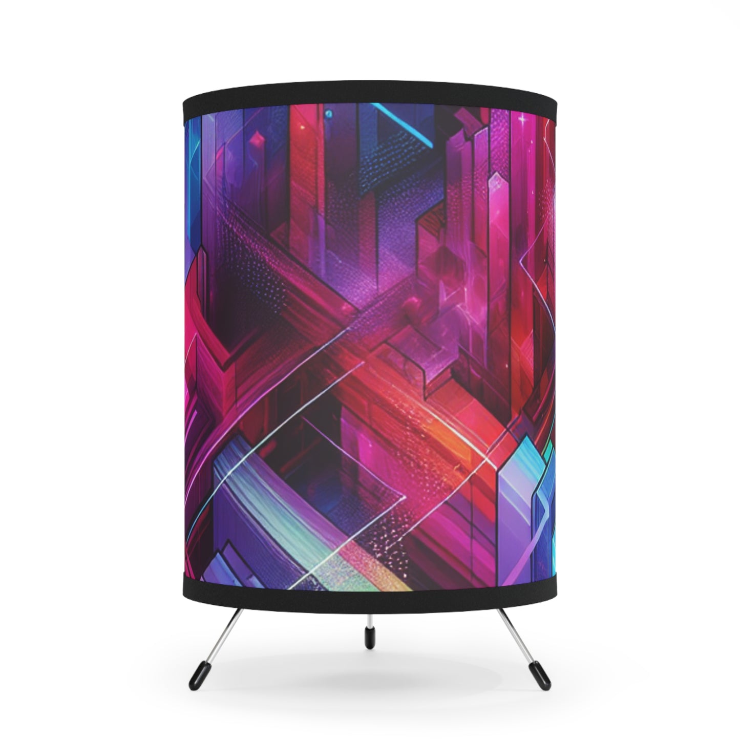Luca di Monteverdi - Trippy Infity Patterns Art Tripod Lamp