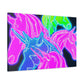 Neon Flurry Unicorns. NEON Unicorns Art Canvas