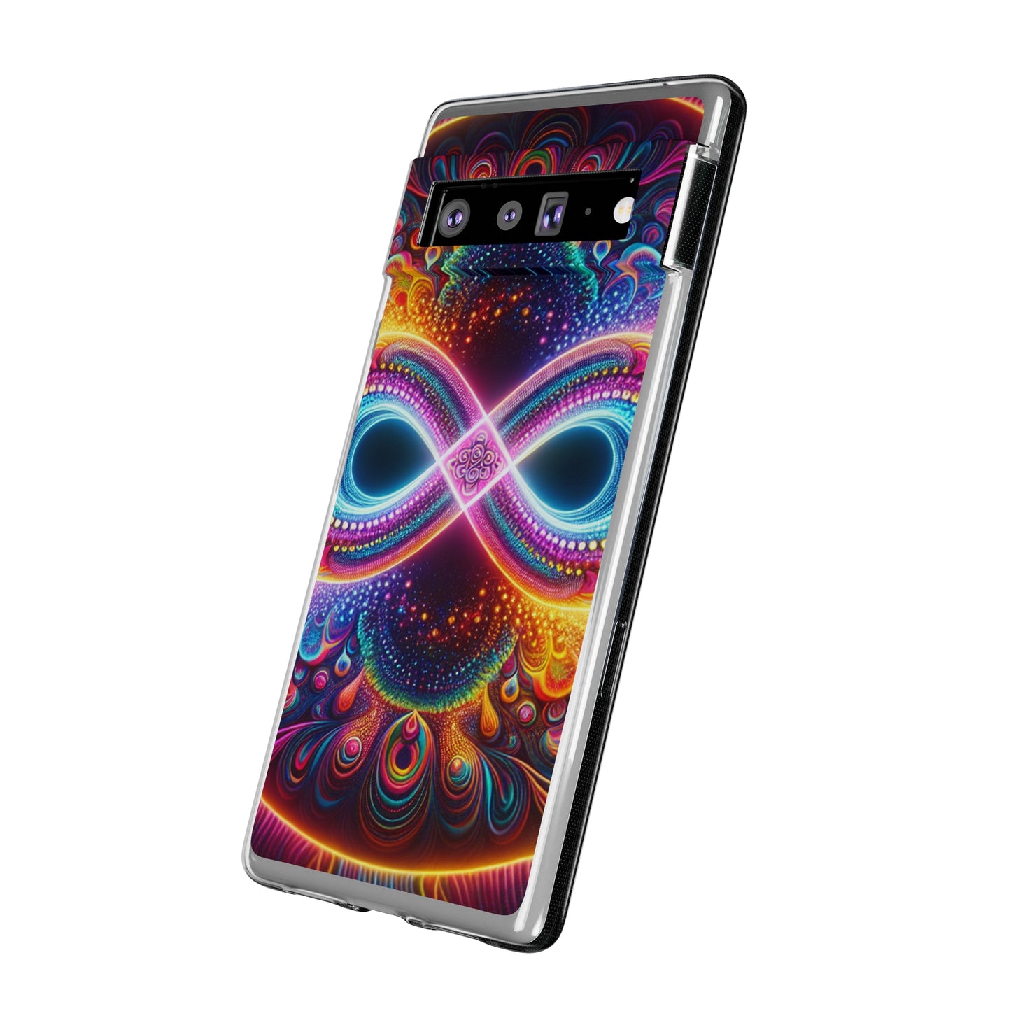 "Neon Psychedelic Infinity" Infinity Patterns Art Polycarbonate Phone Case