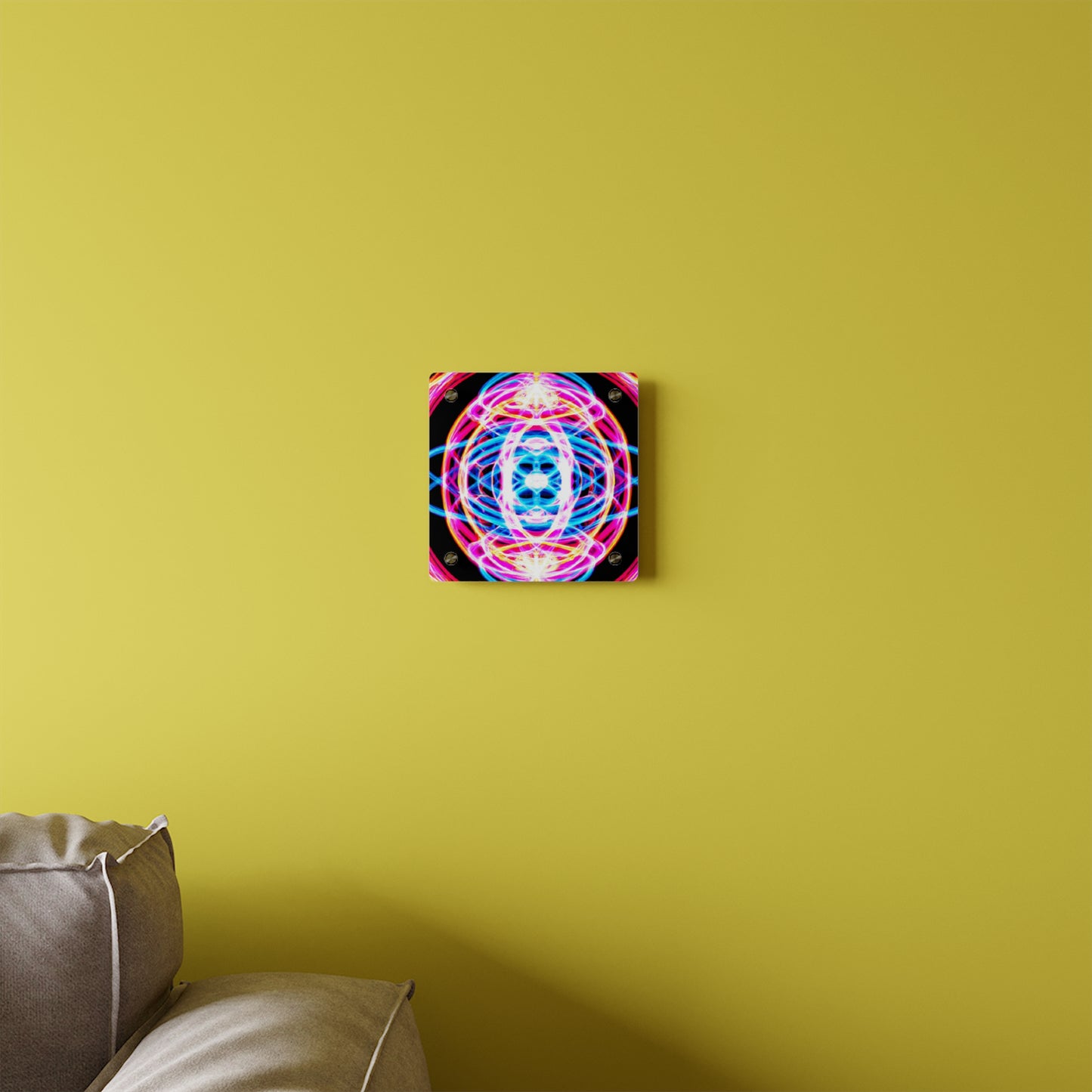 Neon Infinity Extravaganza. Trippy Infinity Patterns Acrylic Art Panel
