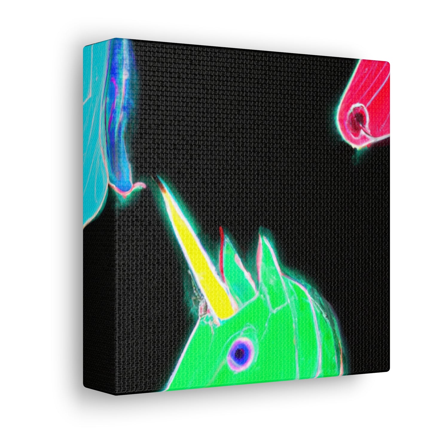 "Neon Rainbow Unicorn Cluster" NEON Unicorns Art Canvas