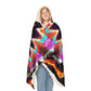 "Infinite Neon Wonderland" - NEON Infinity Patterns Art Hooded Snuggle Blanket