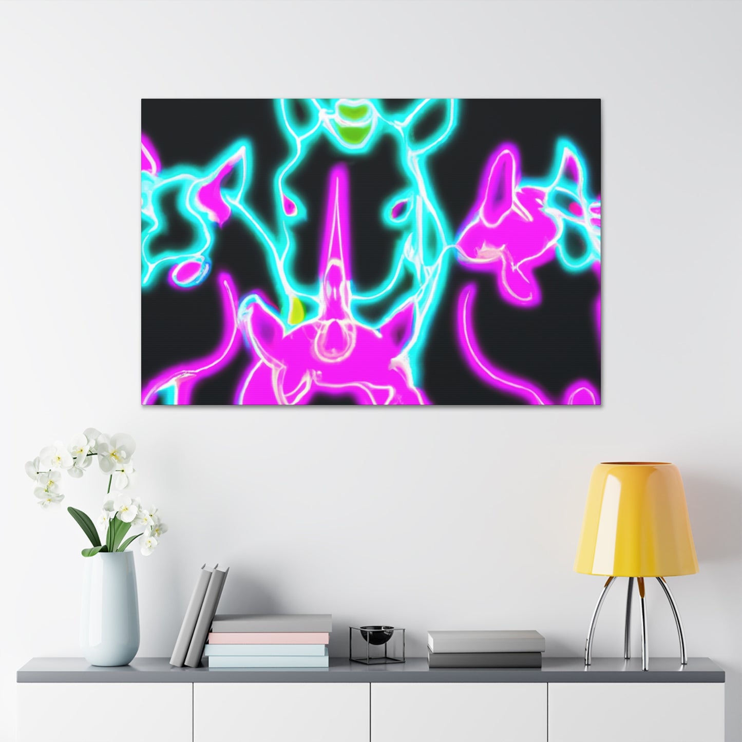 Neon Unicorns Galore! NEON Unicorns Art Canvas