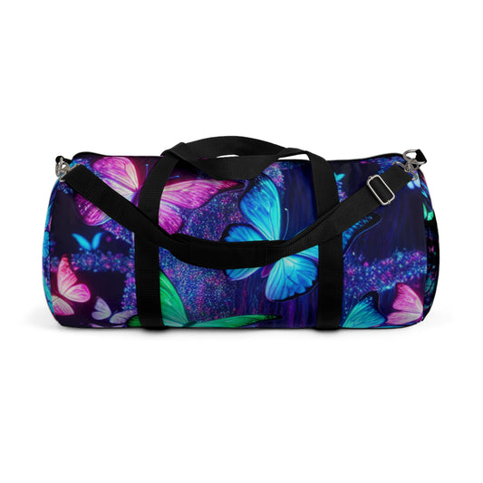 Neon Flight. - Neon Butterflies Duffle Bag